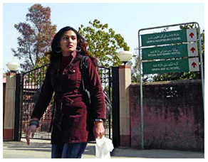 No country for young women : Shahla Nigar standing outside Mridula Sarabhai working women's hostel at Jamia Milia, in Delhi on Tuesday. Pic/ Imtiyaz Khan