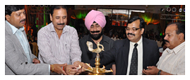 From L to R Mr. S Bhattacharya from Pearls, Mr. Kesar Singh- Director P7 News channel, Mr. Bhangu - Chief patron Pearls, Mr. Jyoti Narain Director P7 News,Mr. ML Sehajpal Director