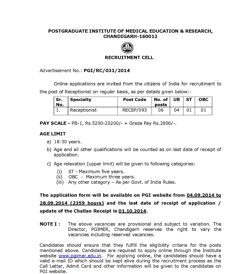 PGI-CHANDIGARH- ADVERTISEMENT PDF CPY-page-001 | No. 1 Indian Media News Portal PGI-CHANDIGARH- ADVERTISEMENT PDF CPY-page-001