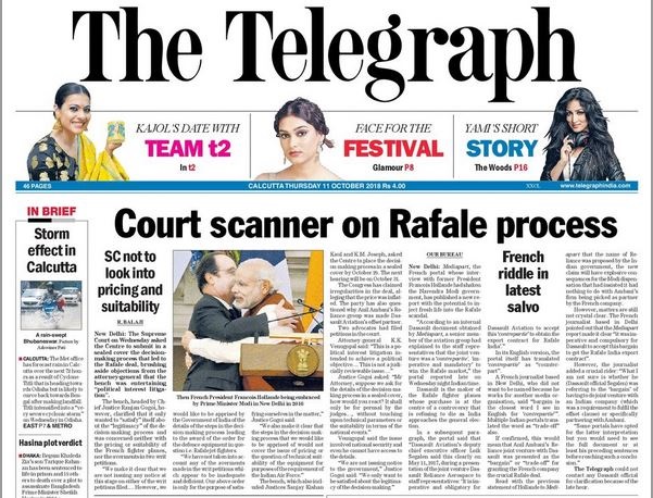 Telegraph 11.10 | No. 1 Indian Media News Portal
