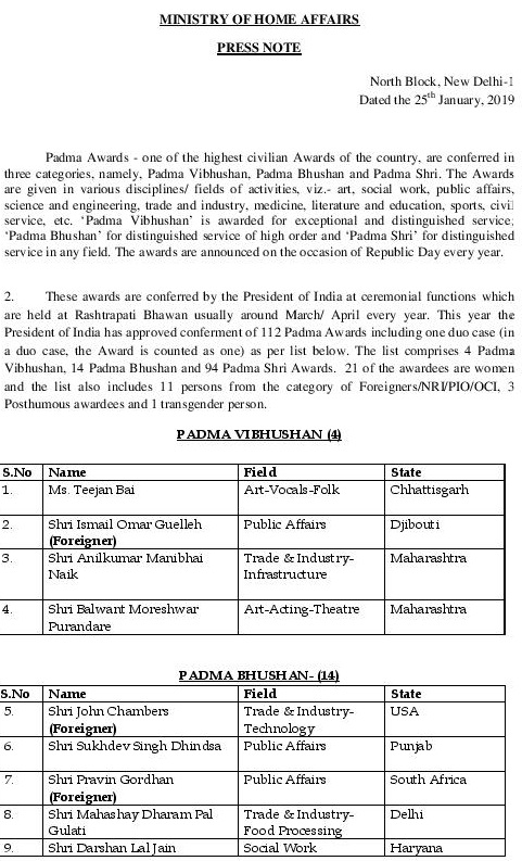 2019AwardeesList-page-001 | No. 1 Indian Media News Portal