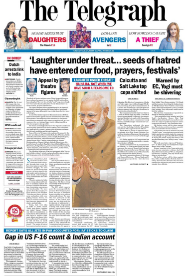 telegraph 06.04.19.jpeg | No. 1 Indian Media News Portal