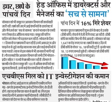 bhaskar_it_raid_news | No. 1 Indian Media News Portal