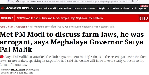 modi_kisan_satypal_malik | No. 1 Indian Media News Portal