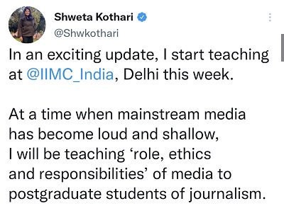 shweta_kothari_tweet | No. 1 Indian Media News Portal