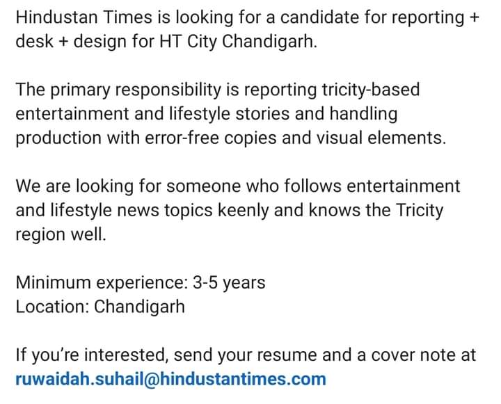 ht-@-job | No. 1 Indian Media News Portal