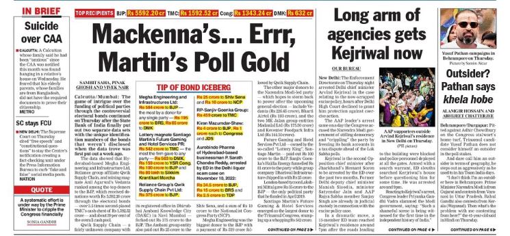Telegraph-22.03.2024 | No. 1 Indian Media News Portal