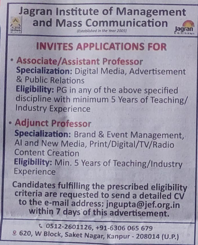jagran vacancy | No. 1 Indian Media News Portal