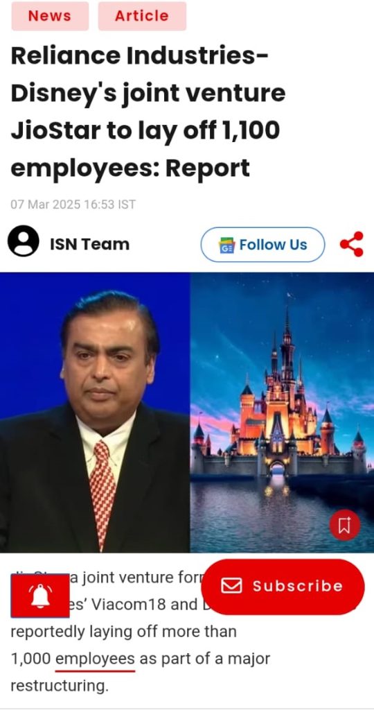 jiostar lay off | No. 1 Indian Media News Portal