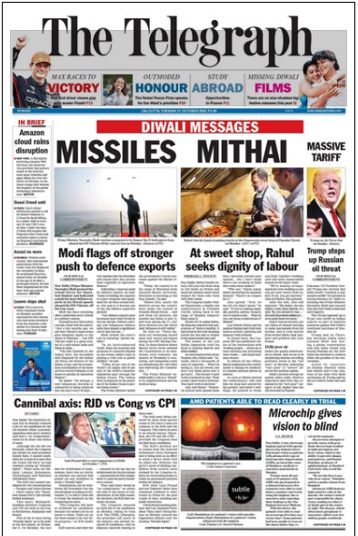 Telegraph 2025-10-21 | No. 1 Indian Media News Portal