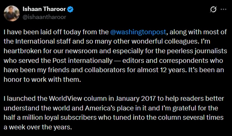 ishan tharoor | No. 1 Indian Media News Portal