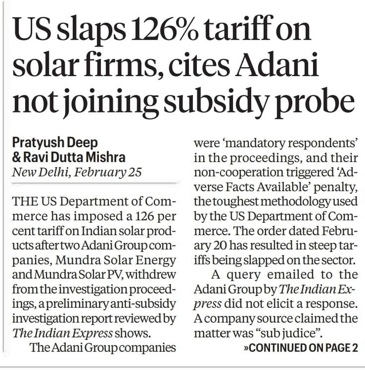 us adani solar | No. 1 Indian Media News Portal