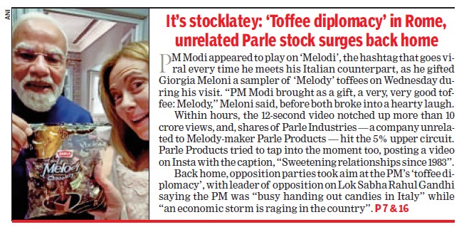 Screenshot 2026-05-21 161710 | No. 1 Indian Media News Portal Man and woman posing with a Melody toffee can for a story about 'toffee diplomacy' and Parle stock surge