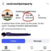 Instagram profile for 'Cockroach Janta Party' showing logo, name, and 11.2M followers circled, with bio text and website link accessibly implied by profile header.
