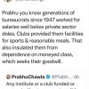 Screenshot of a social media post by K. C. Singh with a blue verification badge, containing a long quote about generations of bureaucrats since 1947 and their perks.