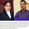 Collage of a woman in a blazer on the left and a man speaking at a podium on the right; relates to the Delhi excise policy case news.