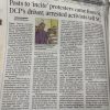 Newspaper front page article about protests and arrests, with a small photo of two men under the headline; caption mentions alleged custodial torture.