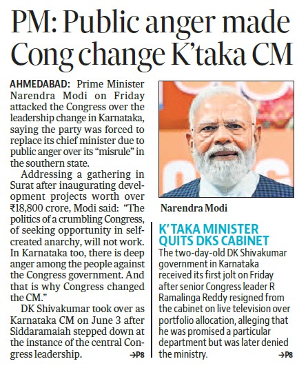 Close-up portrait of a senior man in a blue checked suit, on a newspaper page accompanying a political leadership article.