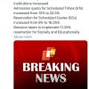 Tweet from OTV News about increased reservations and quotas, followed by a red 'BREAKING NEWS' graphic in the image's lower portion.