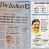 Front page of The Indian Express newspaper with bold headline about Ujjain land purchases by Mohan Yadav family in Madhya Pradesh, June 23, 2026.