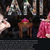Two people sit facing each other in an interview setup, with a small table and pink flower, a large ANI collage in the background, and a news logo top-right.