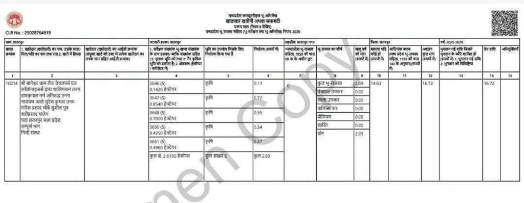 dhirendra jameen_1 | No. 1 Indian Media News Portal Page from a Hindi government report showing a table of items with descriptions and numerical figures across multiple columns (informational).