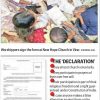 Worshippers gathered around a table, signing forms at New Hope Church in Virar.