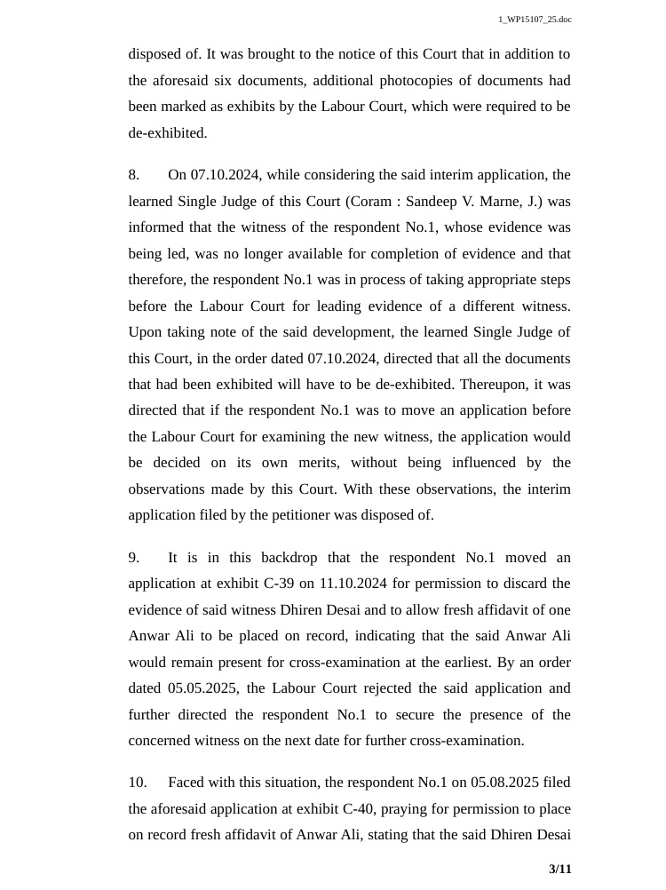 hc bombay_2 | No. 1 Indian Media News Portal Photograph of a single page from a document, showing dense legal text in numbered sections 8–10, with a page indicator 3/11 at the bottom-right.