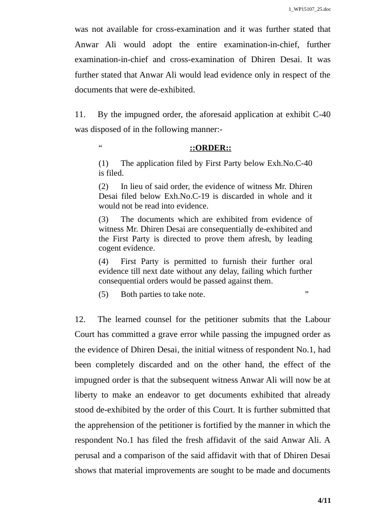 hc bombay_3 | No. 1 Indian Media News Portal Page from a legal document showing an order section titled 'ORDER' with numbered clauses about evidence and parties' rights.