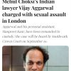Headline: Mehul Choksi’s Indian lawyer Vijay Aggarwal charged with sexual assault in London; photo of Vijay Aggarwal.