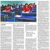 Front page of The Kathmandu Post with the headline 'Nepal's journalism classrooms are emptying out' and a photo of students in red shirts seated at blue desks in a classroom.