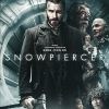Snowpiercer poster: a rugged man with an axe stands in a frosty, metallic train interior, surrounded by other passengers; title 'Snowpiercer' and the tagline 'Fight Your Way to the Front' visible.