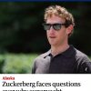 Guardian article header with blue navigation and a man wearing dark sunglasses outdoors; headline about a superyacht incident involving a tech CEO.