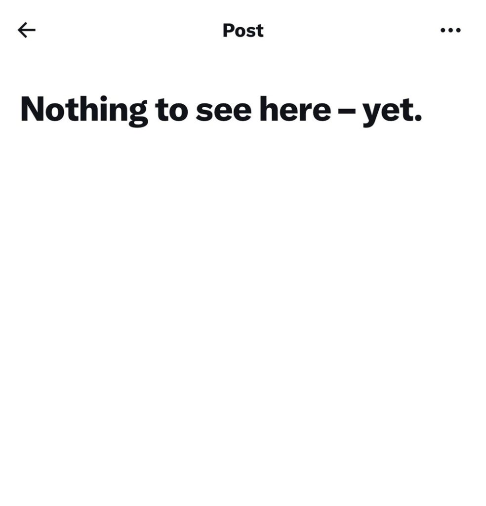 bjp delete | No. 1 Indian Media News Portal Blank state screen with the message 'Nothing to see here – yet.' and simple navigation icons (back arrow, menu) at the top.