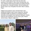 Facebook tribute post announcing the passing of Asrar Ahmad Khan; left image shows two men in traditional outfits outdoors, right image shows a man and woman standing by a waterfront with string lights at night.