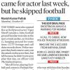 Front-page newspaper with a large headline about CCTV showing shooters came for an actor; byline reads Manish Kumar Pathak, Mumbai, October 19, with INSIDE teaser box on the right.