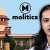 Person with long dark hair speaking, positioned in front of a domed government building, with the Molitics logo above.