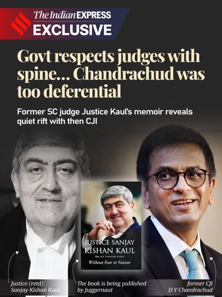 indian express t | No. 1 Indian Media News Portal The Indian Express Exclusive banner with a bold headline about judges Kaul and Chandrachud; collage of their faces and a book cover featuring Justice Sanjay Kishan Kaul.
