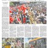 Front page of The World with headline 'India's Modi faces unprecedented challenge to power' and a photo of thousands of protesters clashing with police in Delhi (red flags, crowds, barricades)